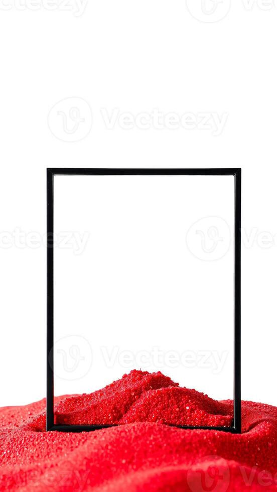 black frame on red textured surface photo