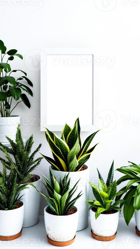 minimalist display potted plants photo