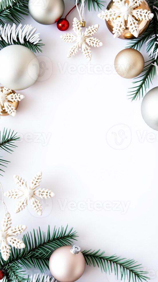 frame pine winter ornaments photo