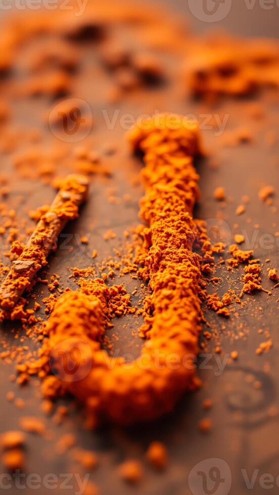 textured j-shaped object on a brown background photo
