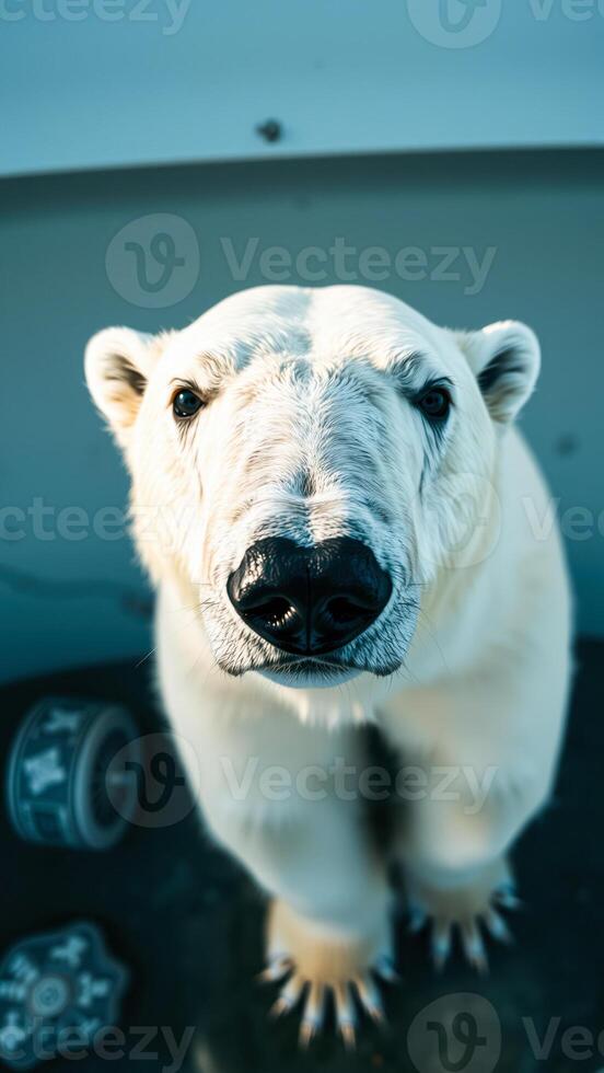 bear looks directly at the camera photo