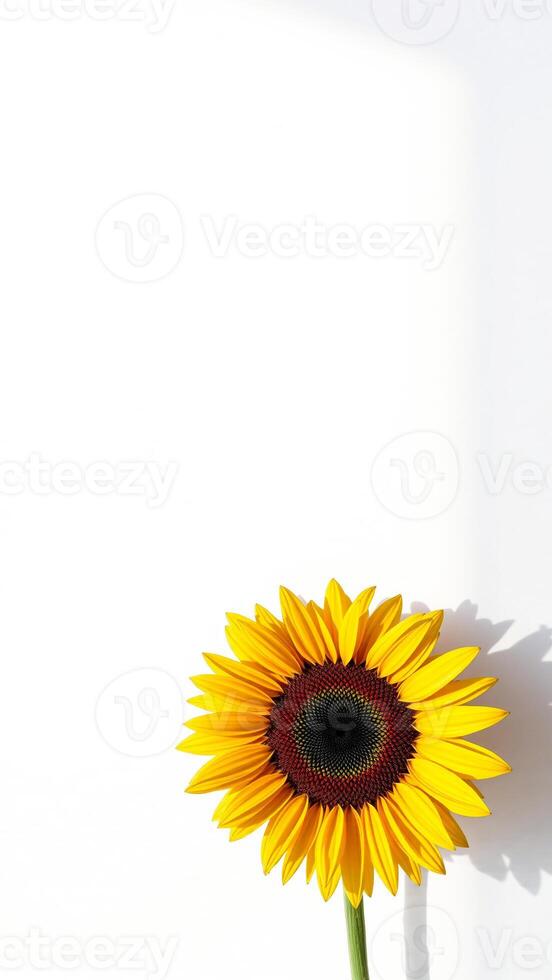 single sunflower full bloom photo