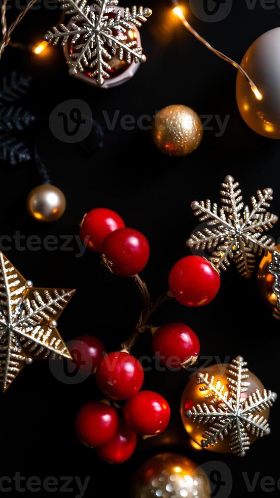 collection sparkling christmas ornaments photo