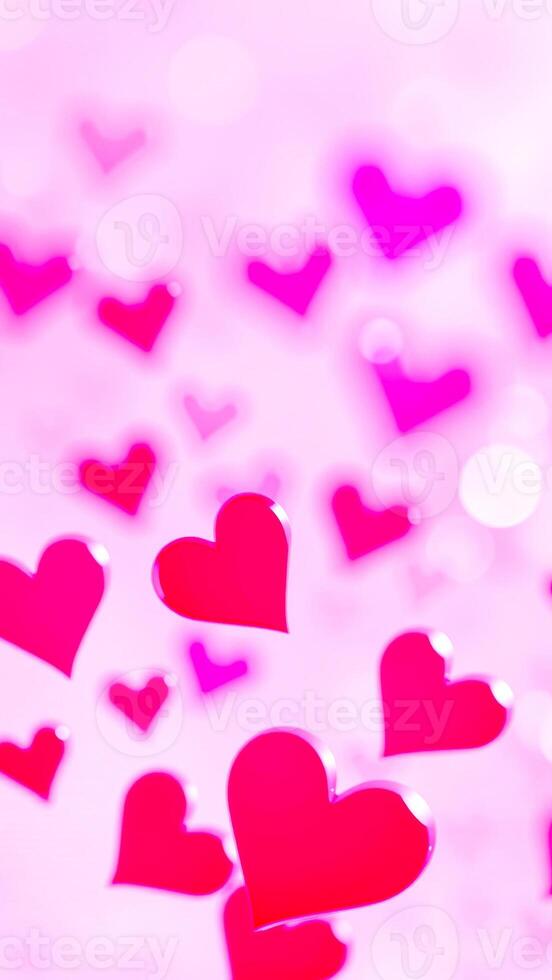 pink hearts blurred background photo