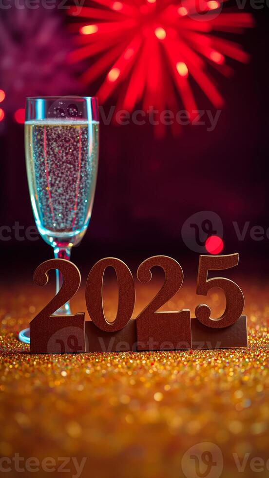 glass champagne celebrates 2025 photo