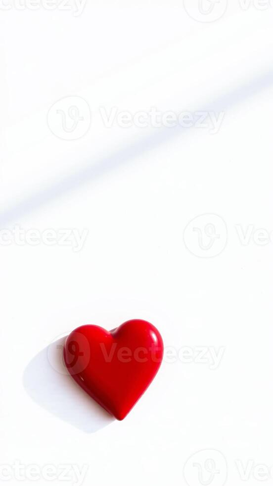 red heart on a white background photo