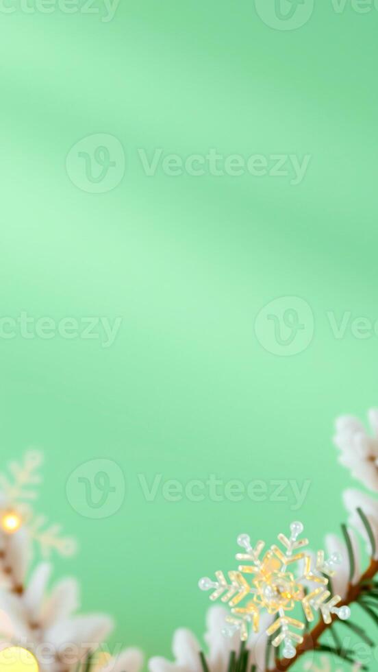 luminous snowflake ornament on a branch photo