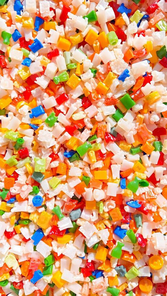 pile colorful plastic pieces photo