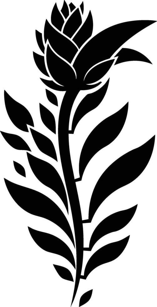 A black and white illustration of a flower vector