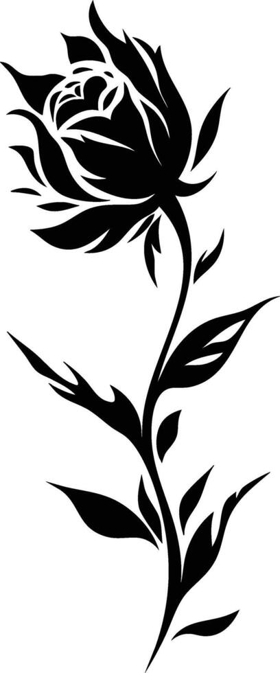 A black and white flower tattoo design vector