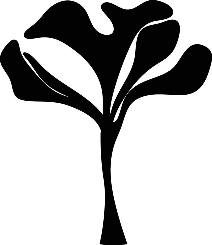 A black and white silhouette of a tree vector