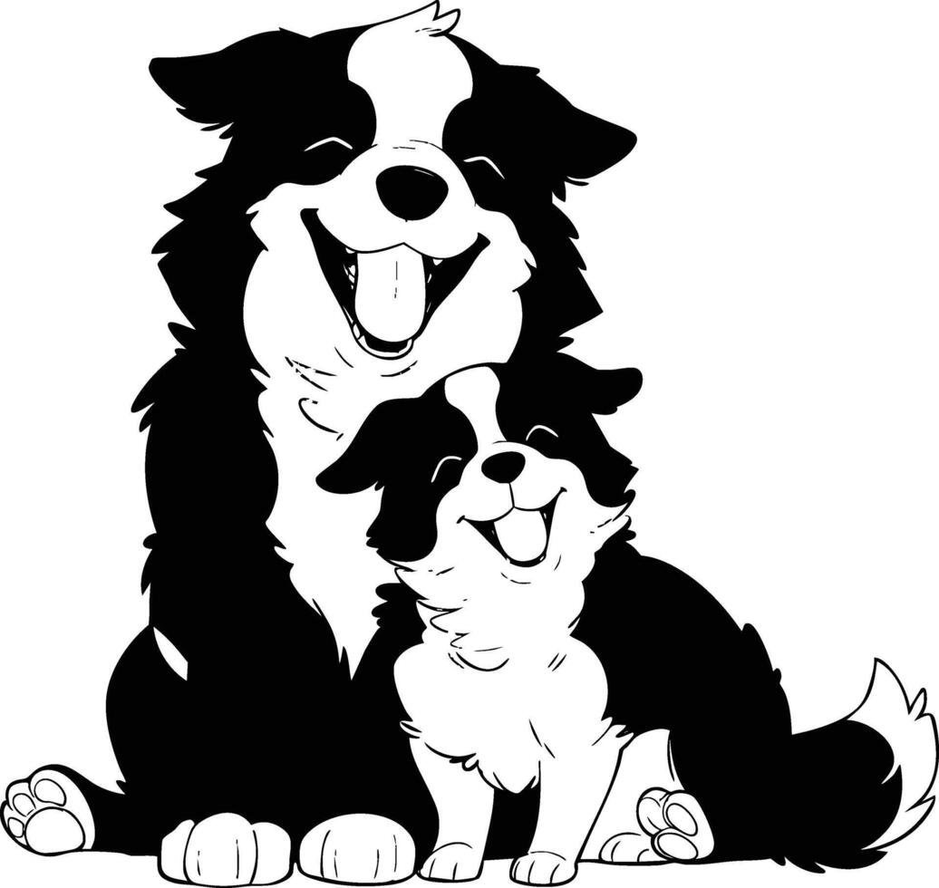 Border collie dog clipart vector