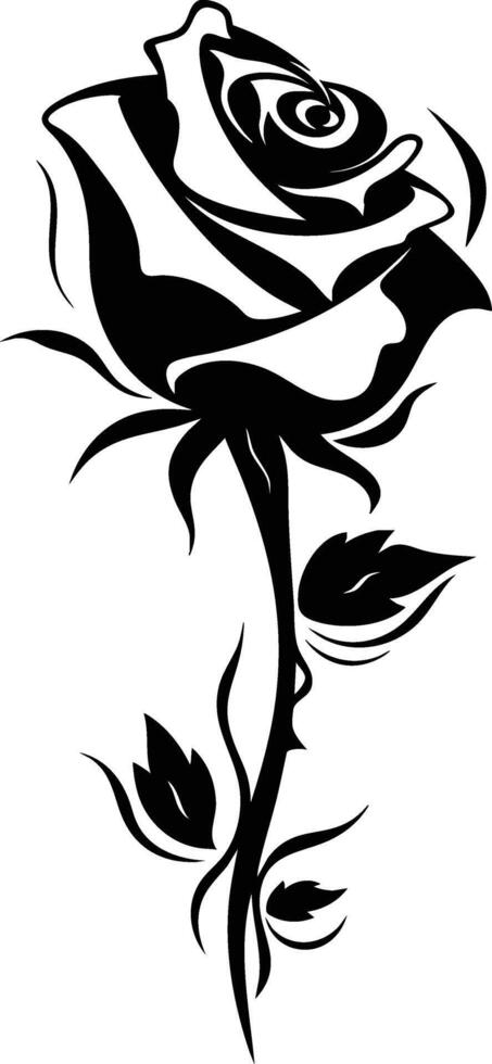 A rose tattoo design with black and white vector