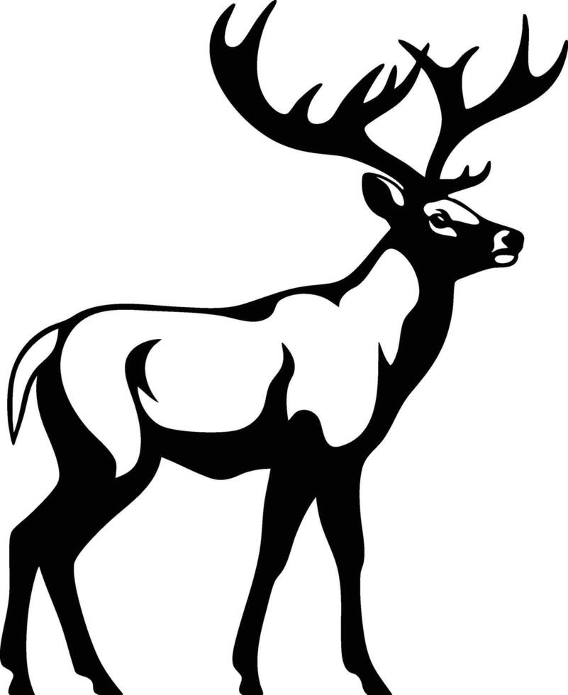 Deer silhouette on white background vector