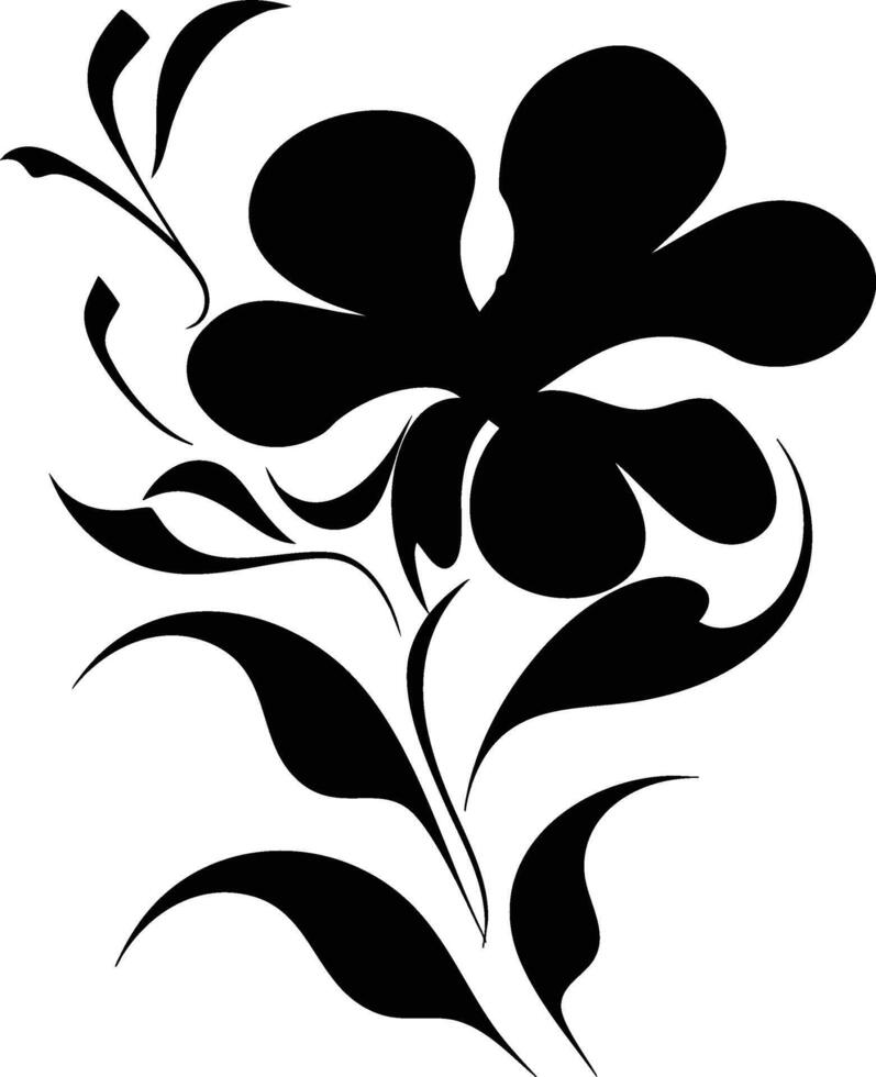 A black and white flower design vector