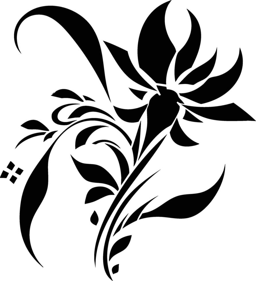 A flower design in black and white vector