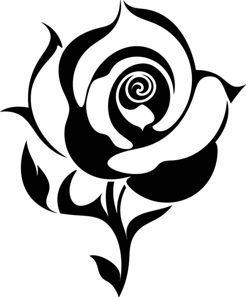 A rose tattoo design with a black and white background vector