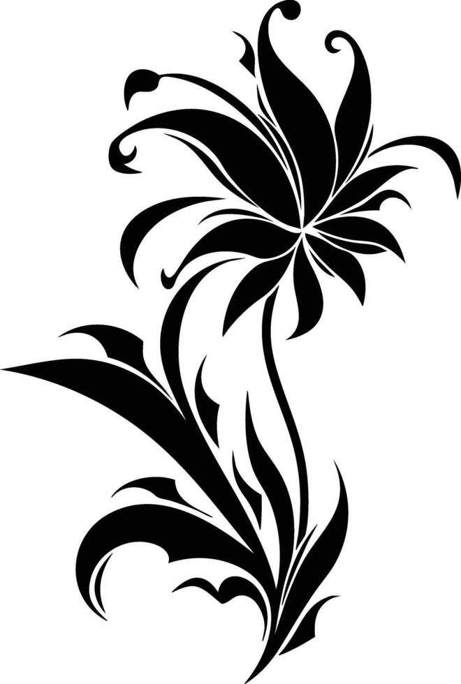 A flower design with black and white vector