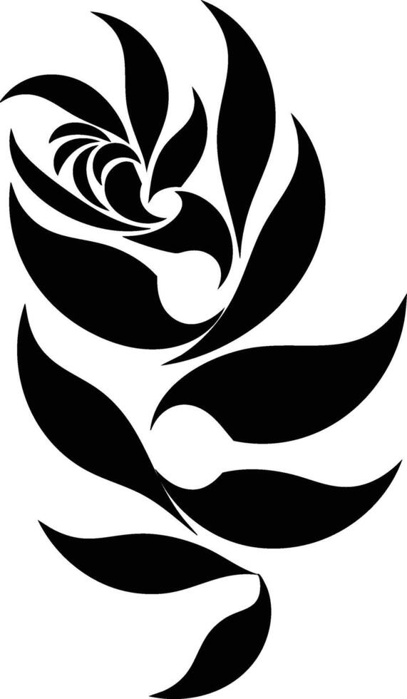 A black and white drawing of a flower vector