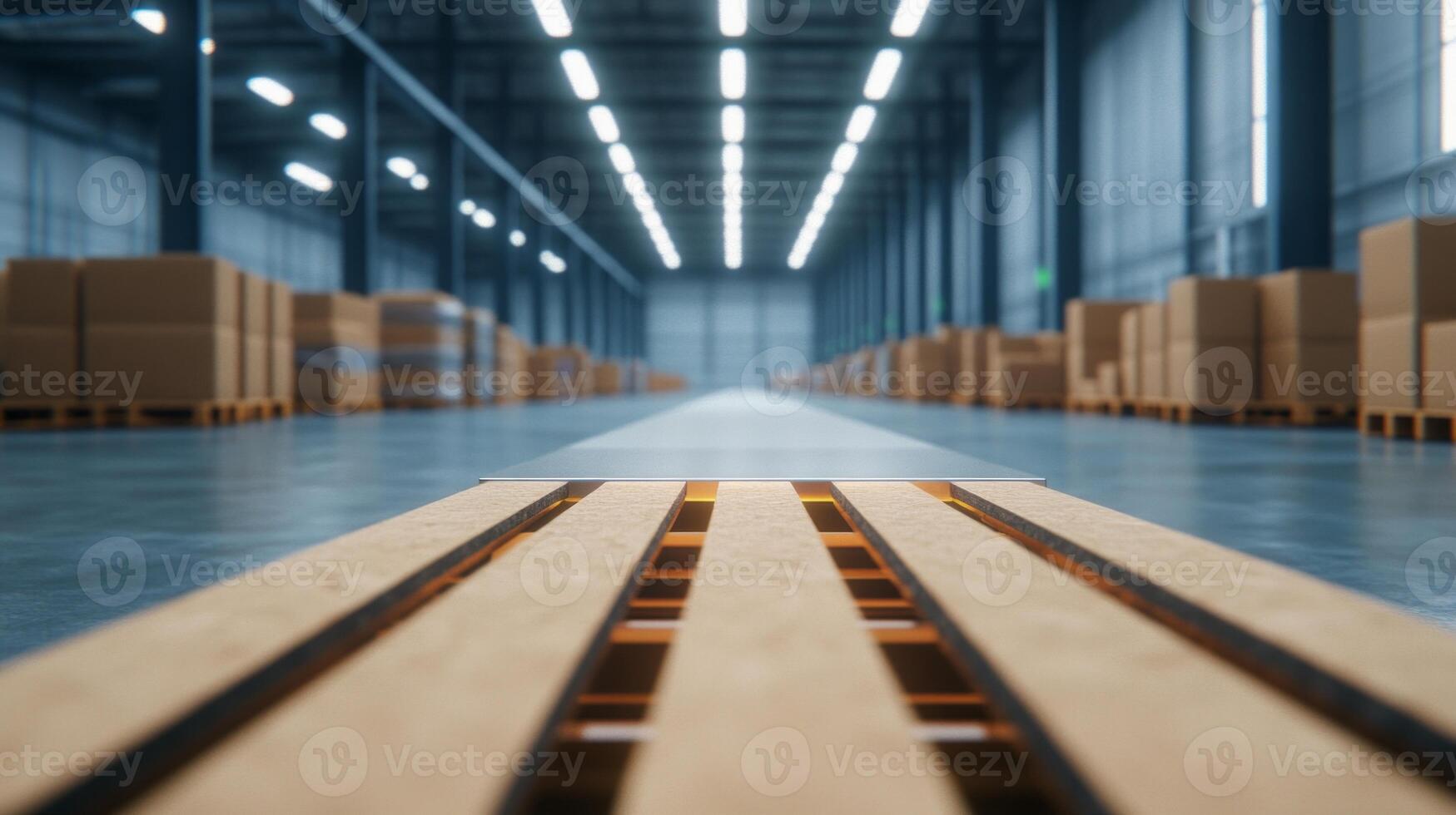 Modern distribution center featuring a conveyor system for efficient logistics operations photo