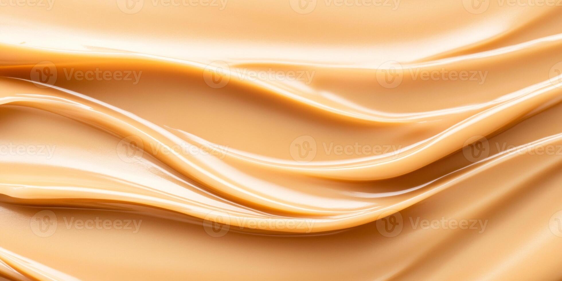 Close-up of rich smooth caramel with flowing texture and warm lighting captured for luxurious food presentations photo