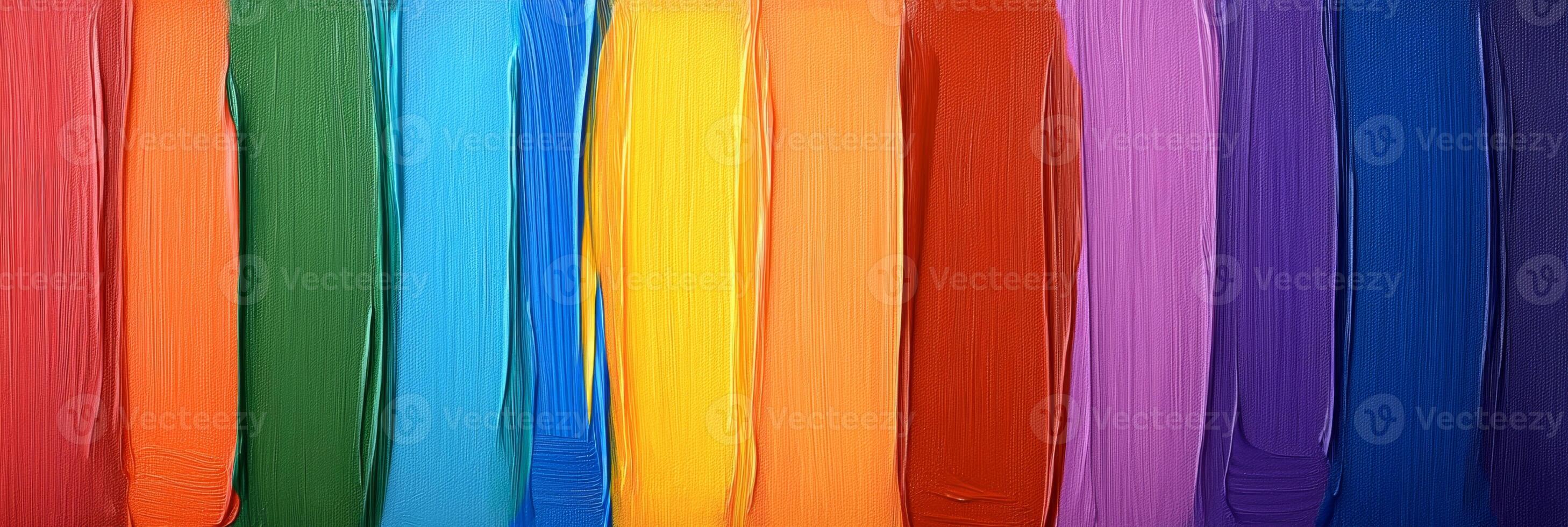Vibrant artistic paint splashes create an abstract texture with high saturation and dynamic brush strokes photo