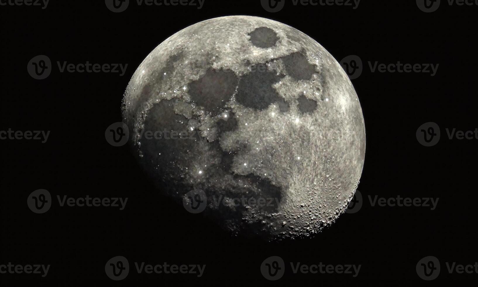 Moon surface crescent moon lunar craters detailed texture photo