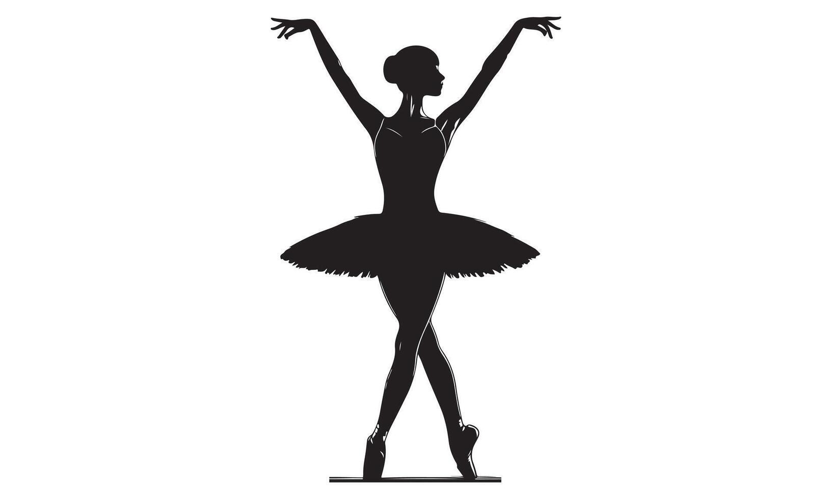 Ballerina silhouette on white background illustration vector