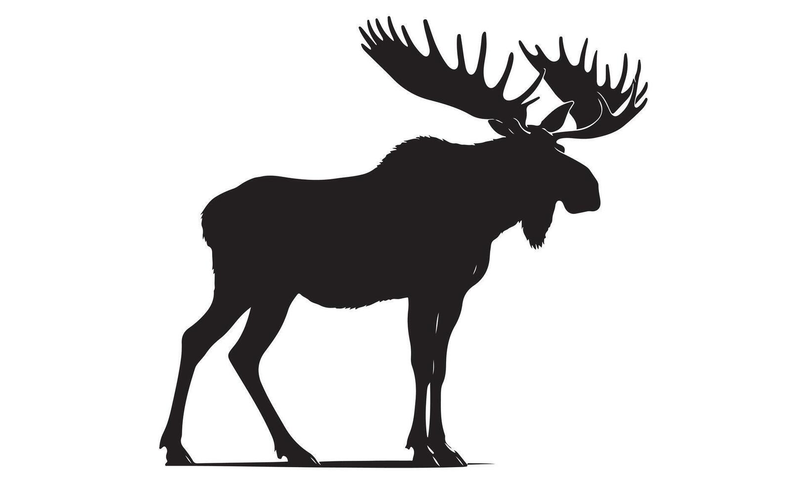 Moose silhouette on white background vector
