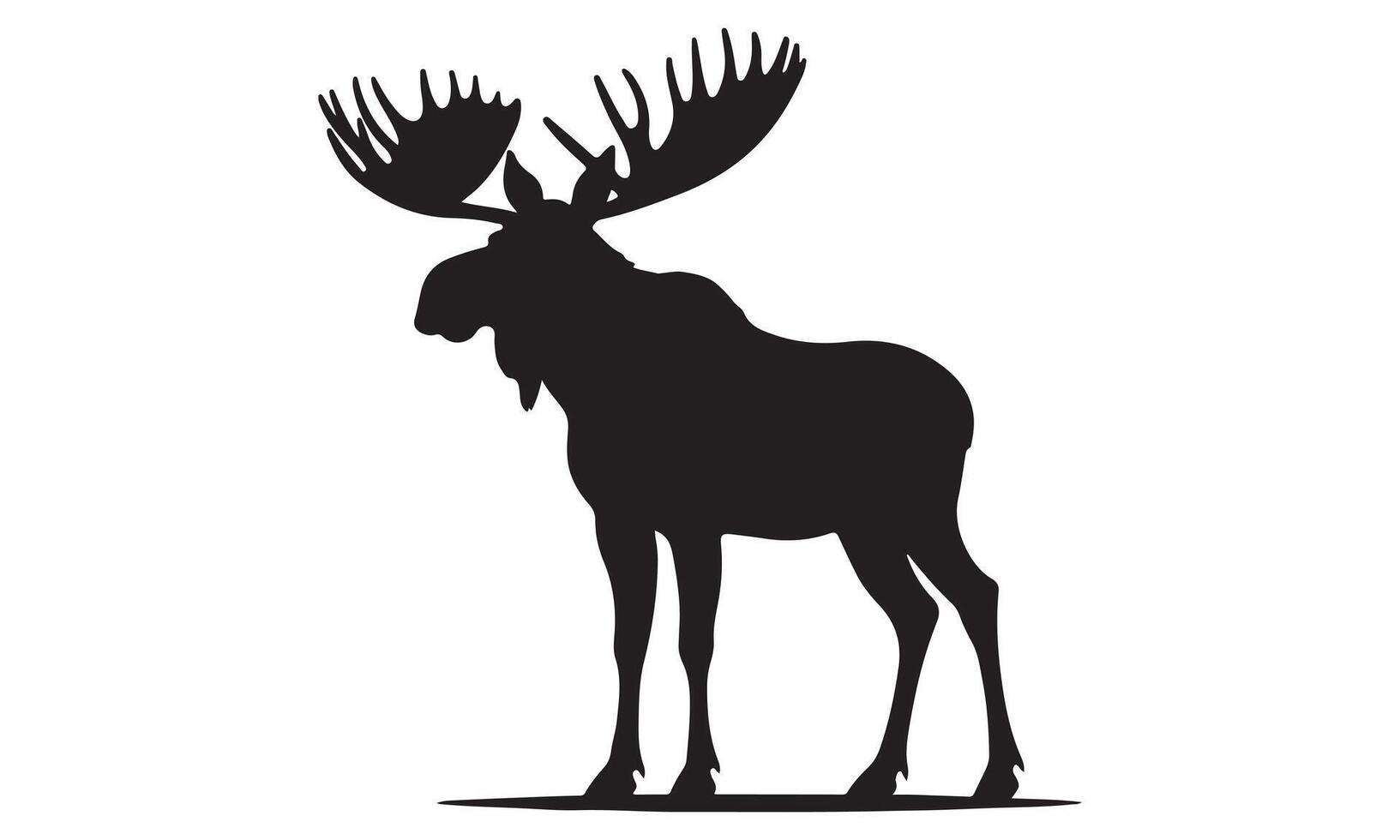 Moose silhouette on white background vector