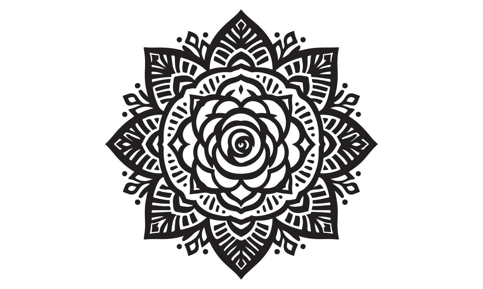 A black and white drawing of a flower vector