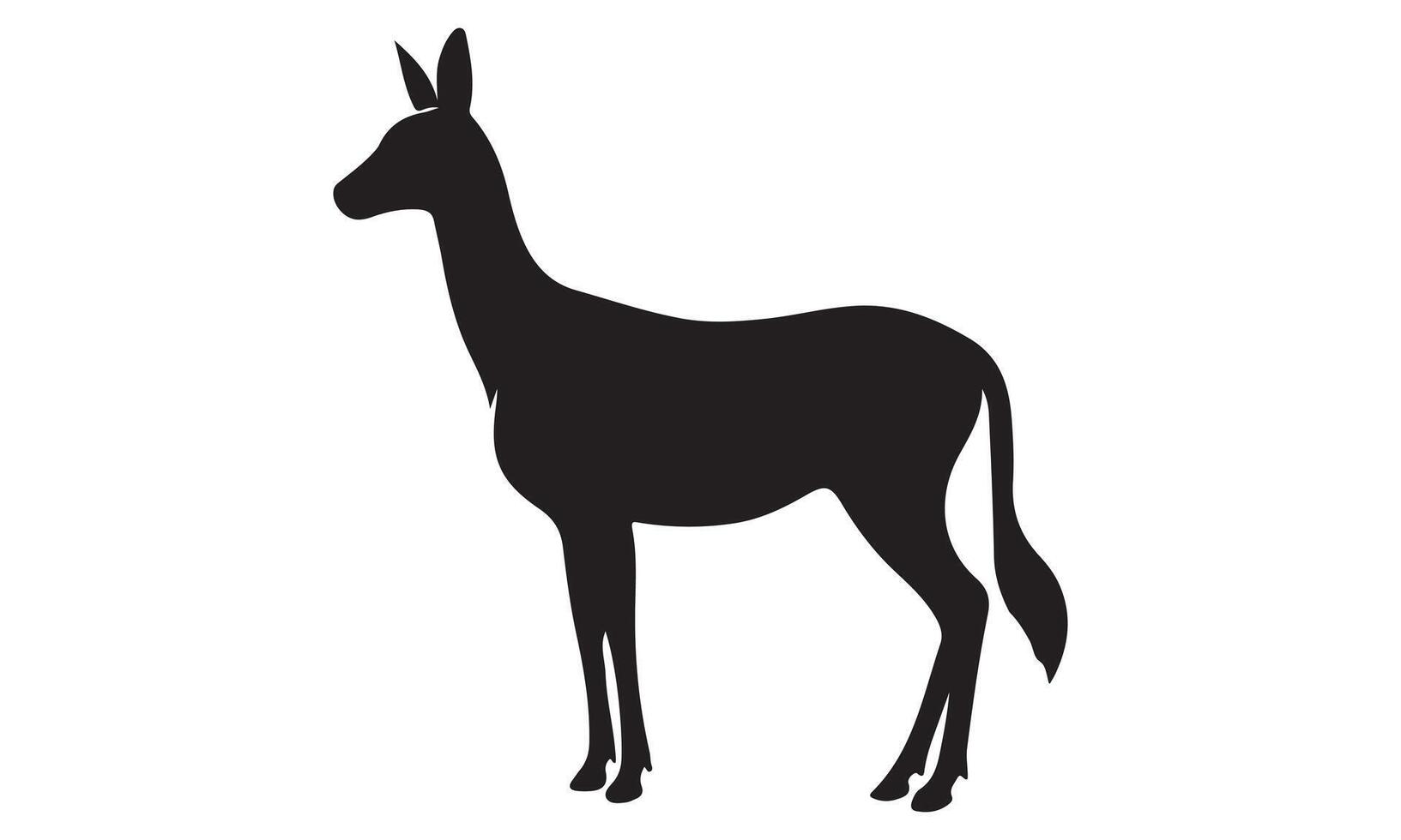 A black silhouette of a goat on a white background vector