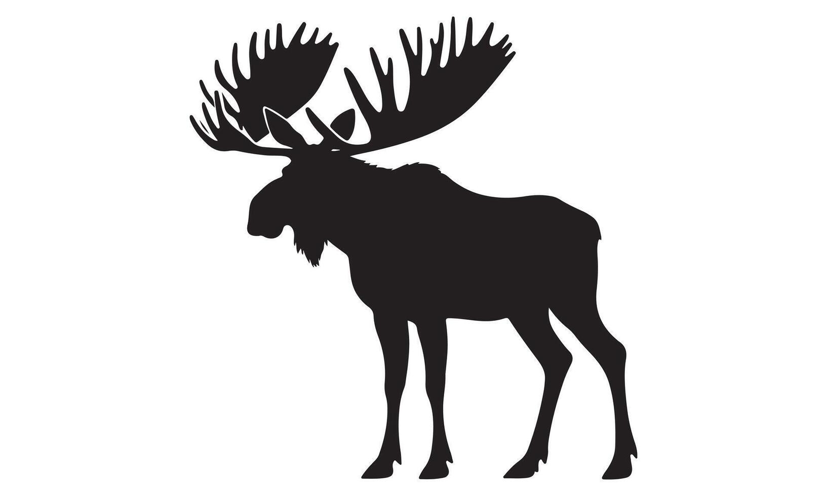 Moose silhouette on white background vector