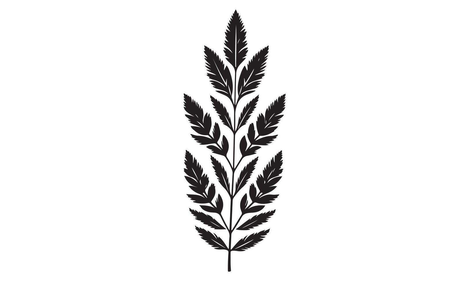 A black and white drawing of a plant vector