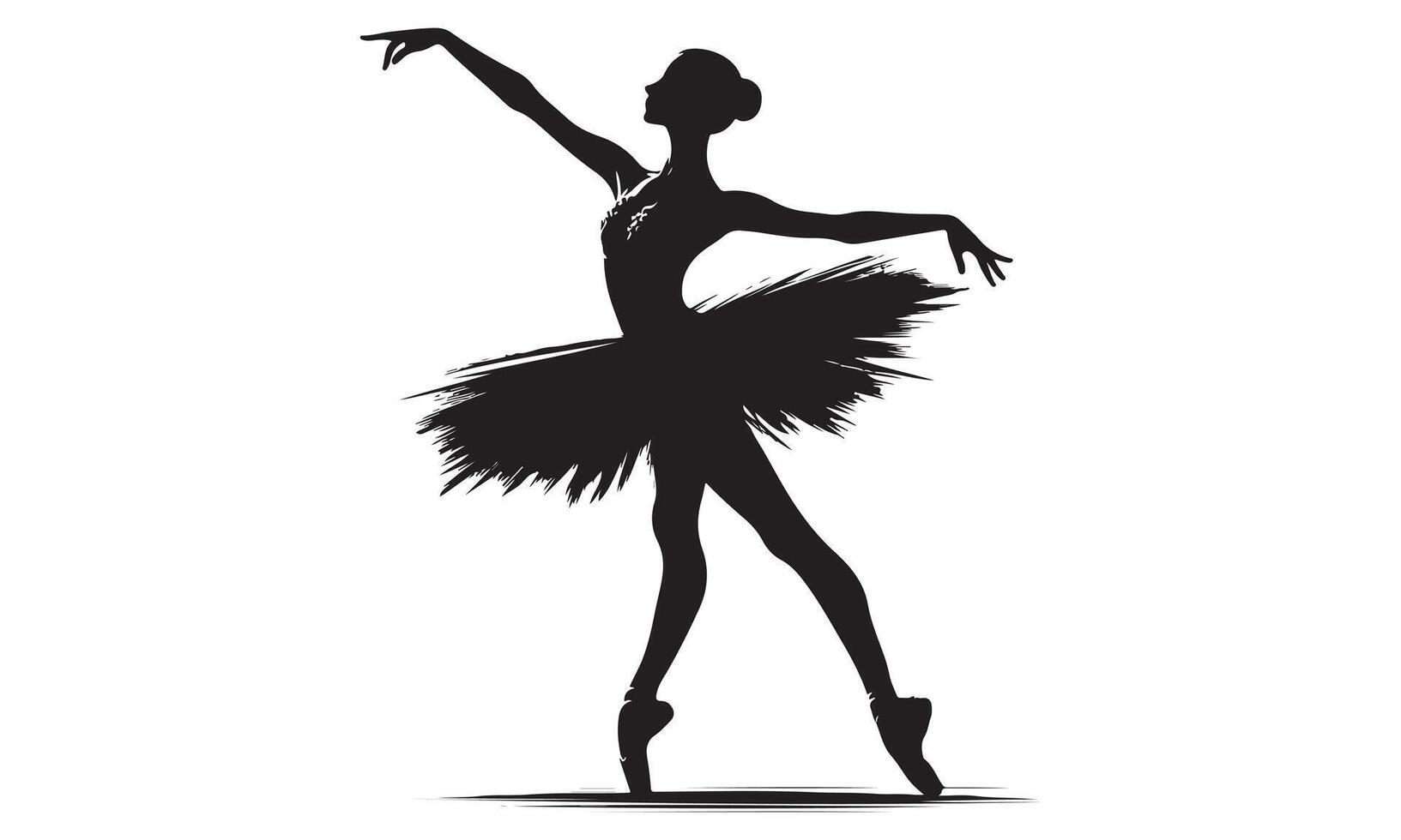 Silhouette of a ballerina in black dress vector