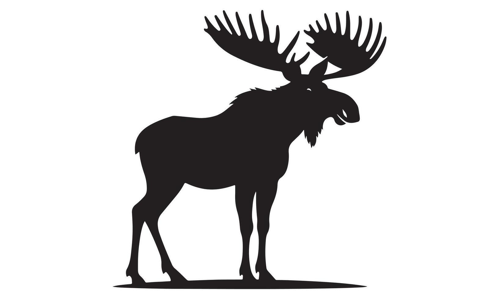 Moose silhouette on white background vector