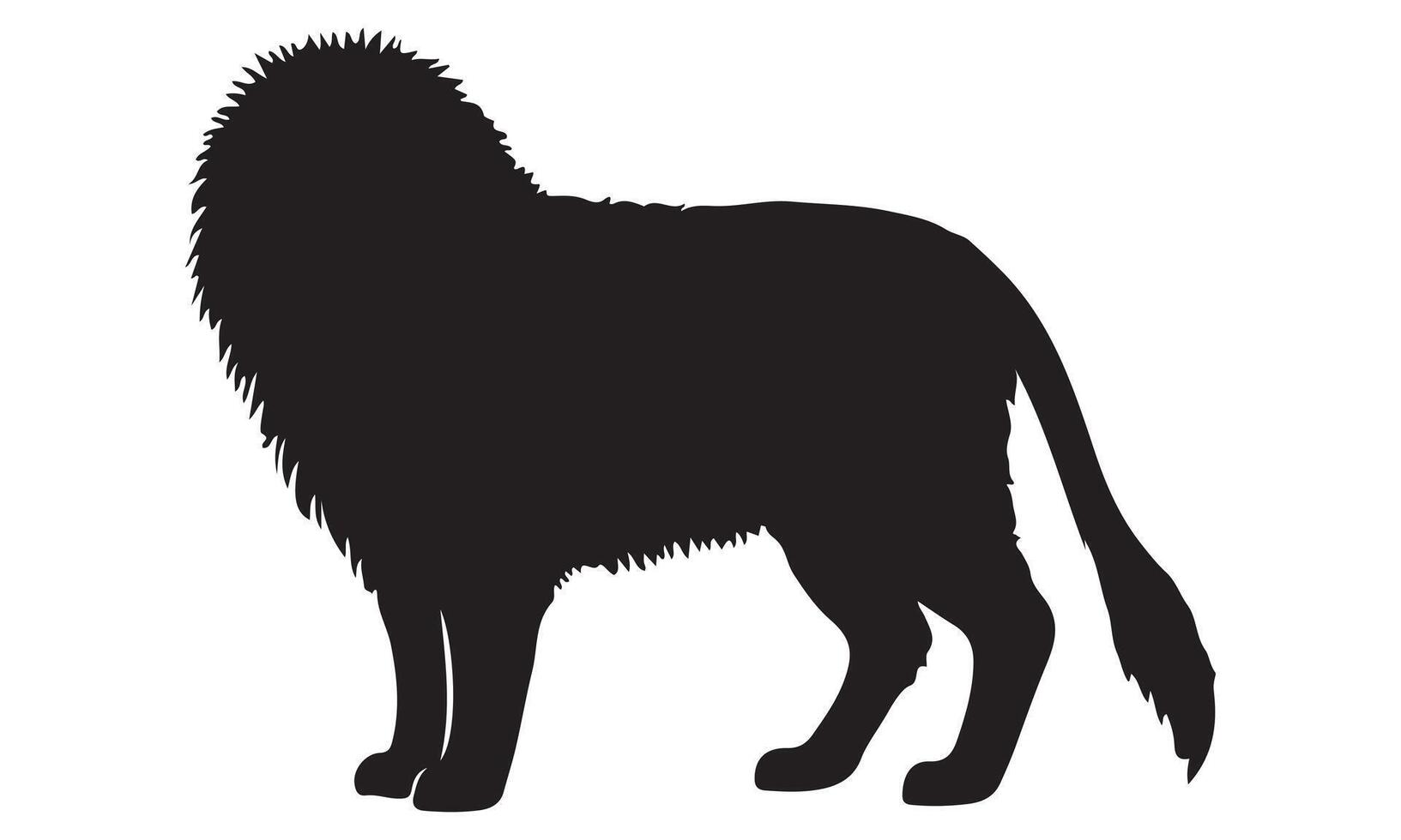 A black silhouette of a lion standing on its hind legs vector
