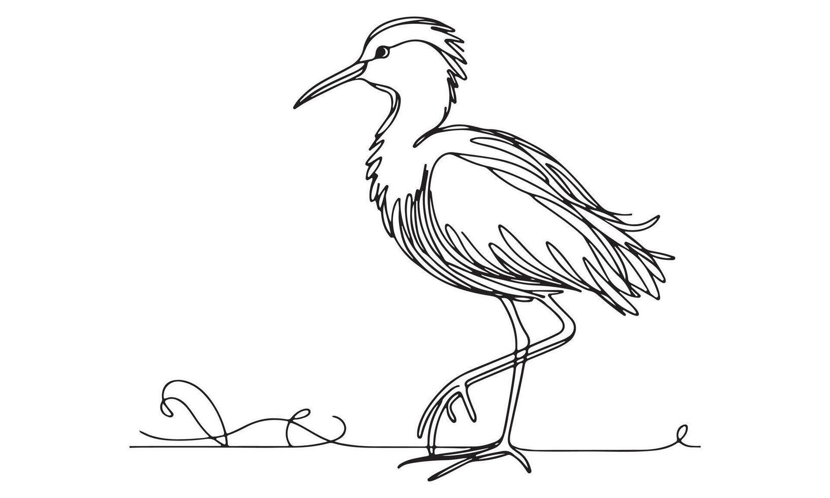 A drawing of a bird standing on a branch vector