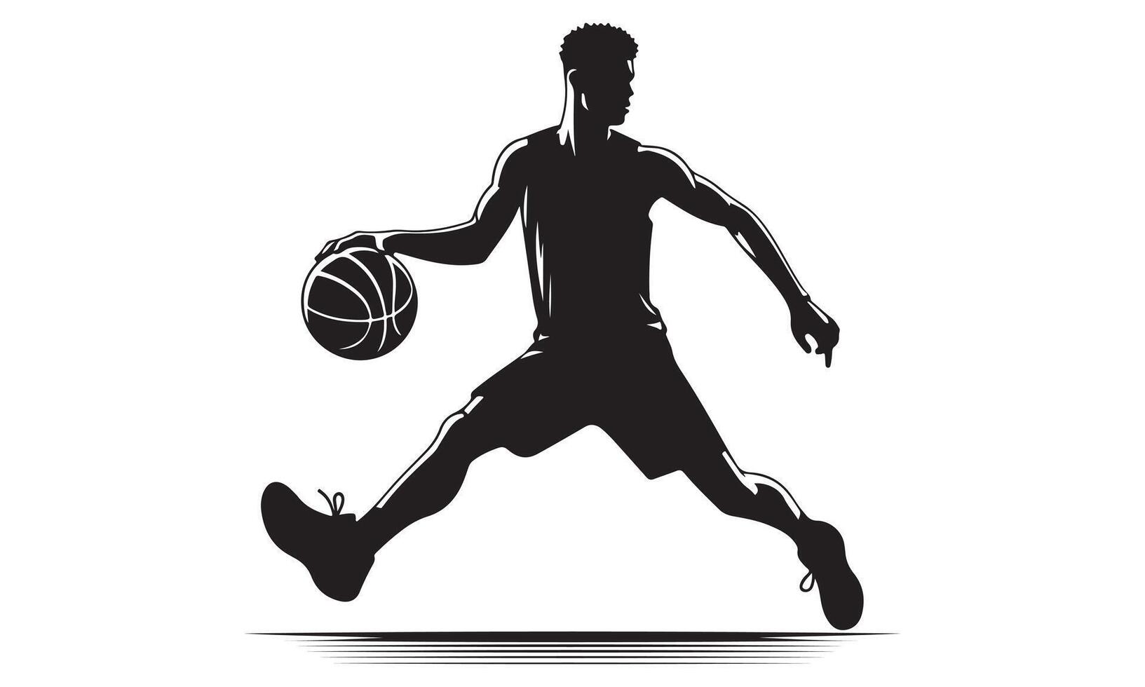 Basketball player silhouette illustration vector