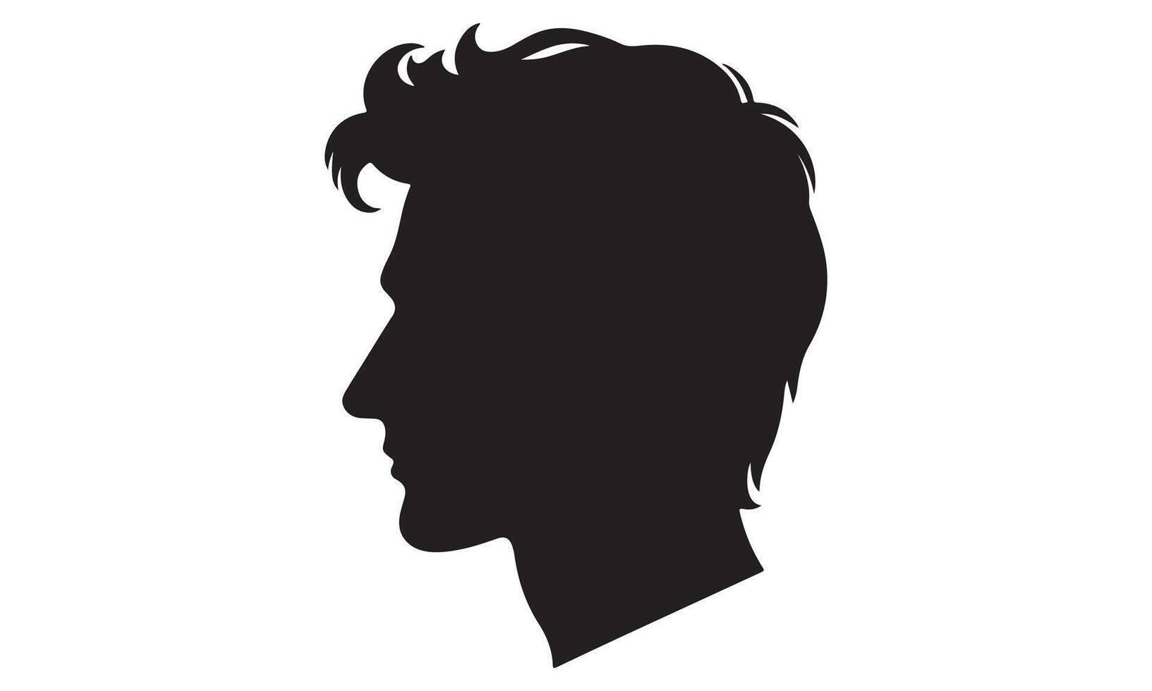 Silhouette of a man's head with a short hair vector