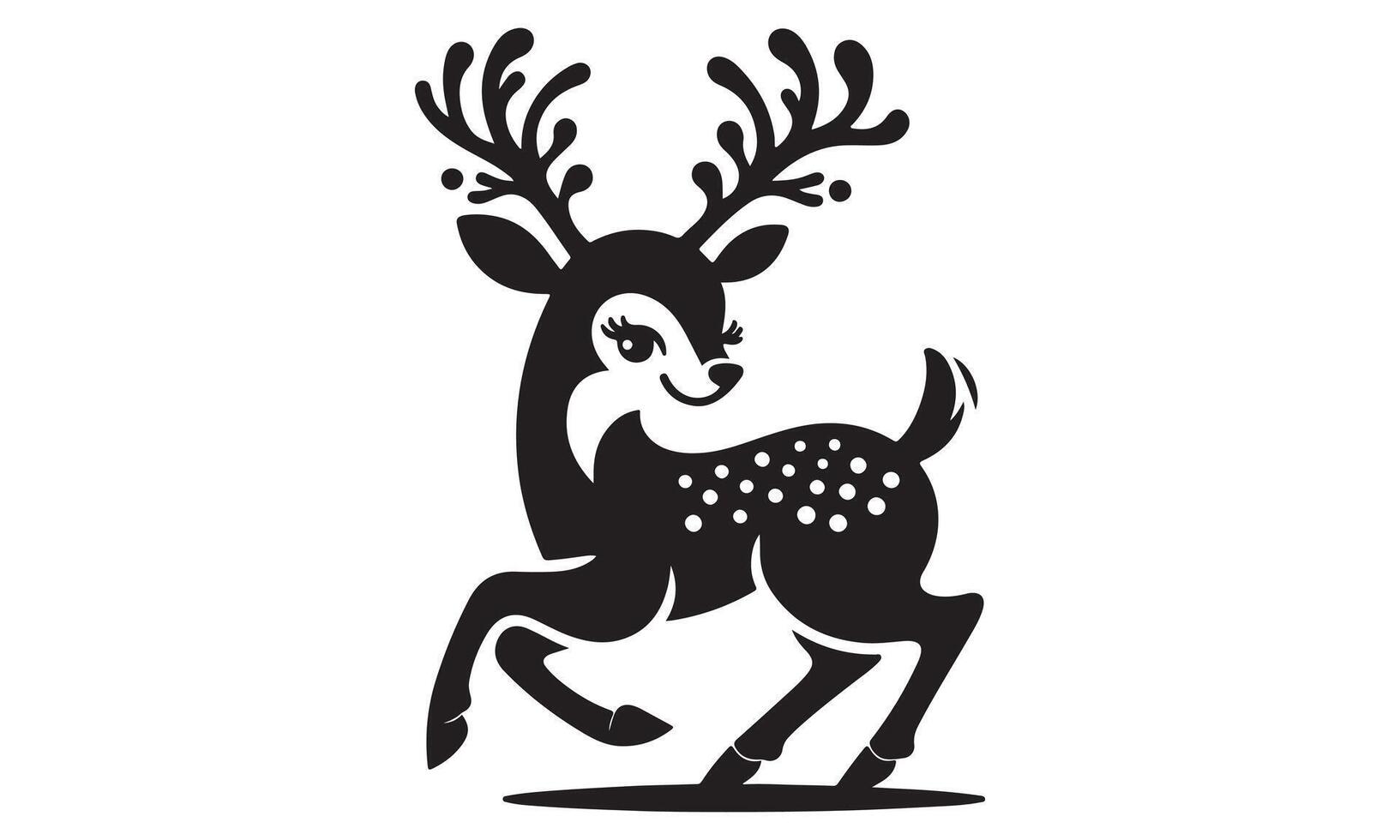 A black and white deer with antlers vector