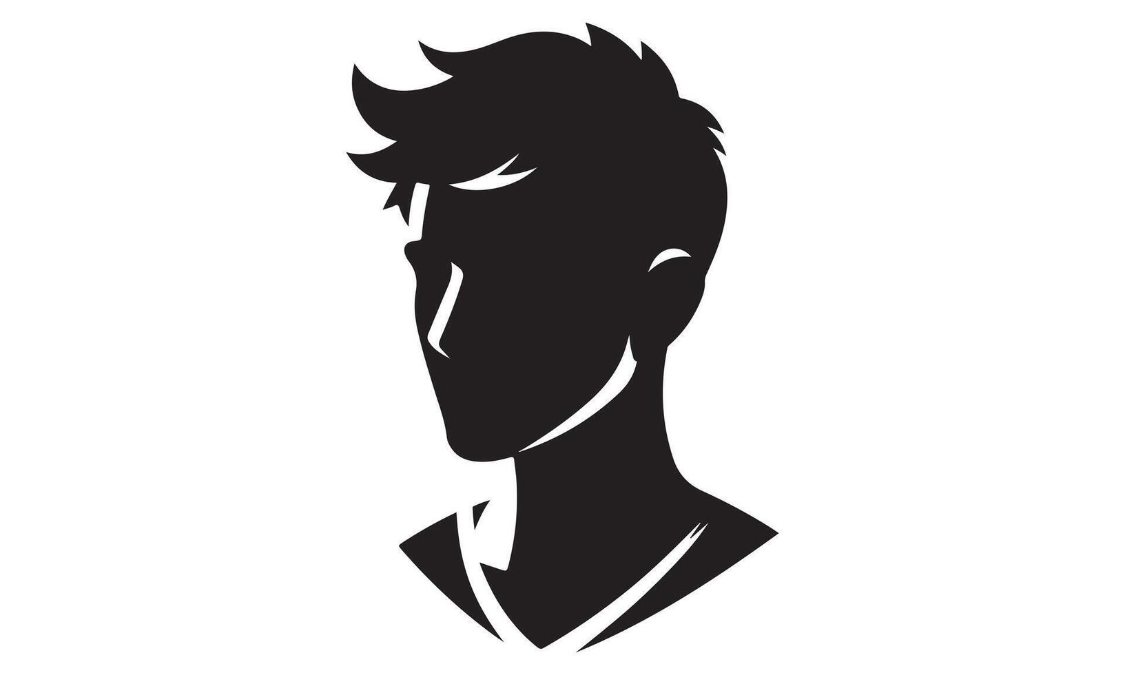 A silhouette of a man's head with a mohawk vector