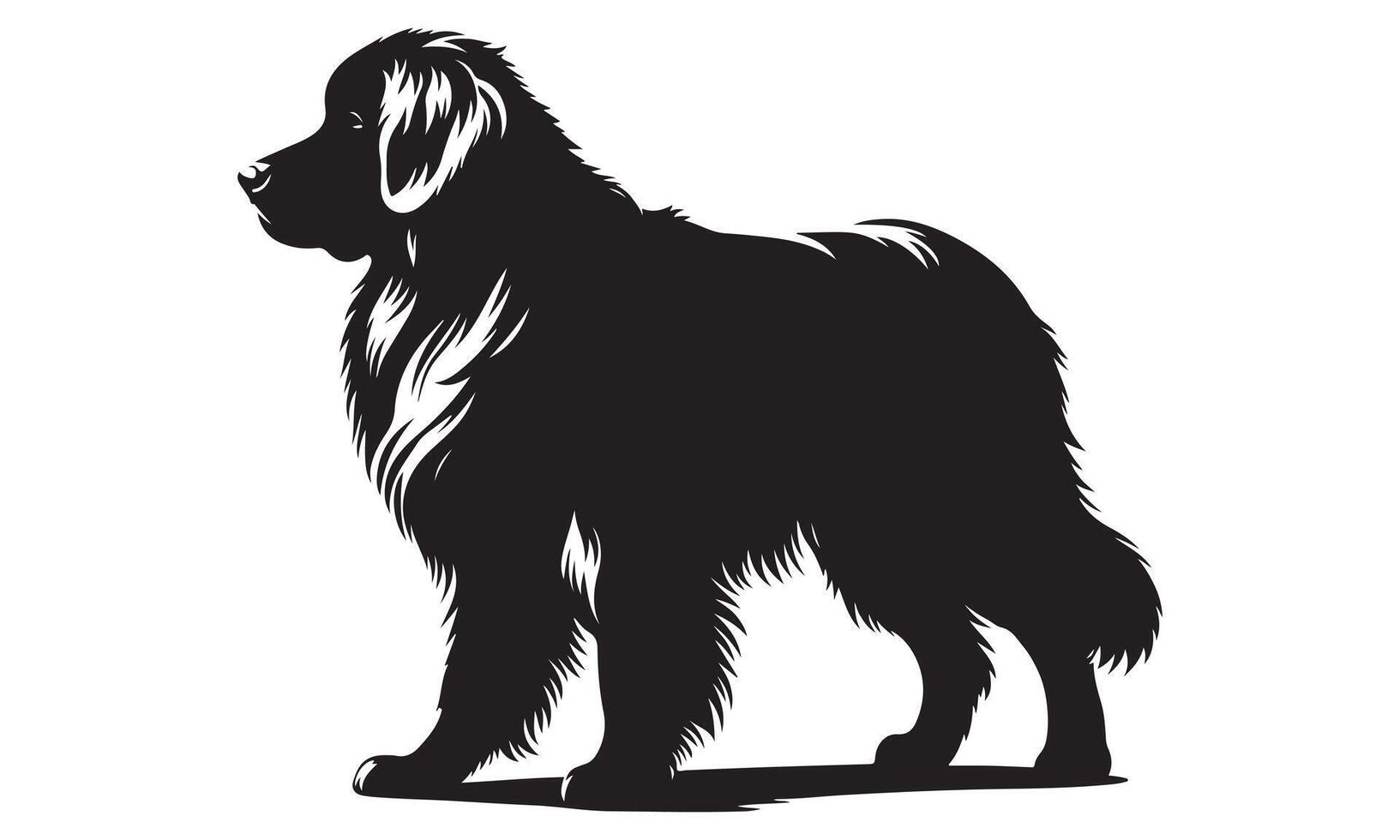 A black and white silhouette of a dog vector