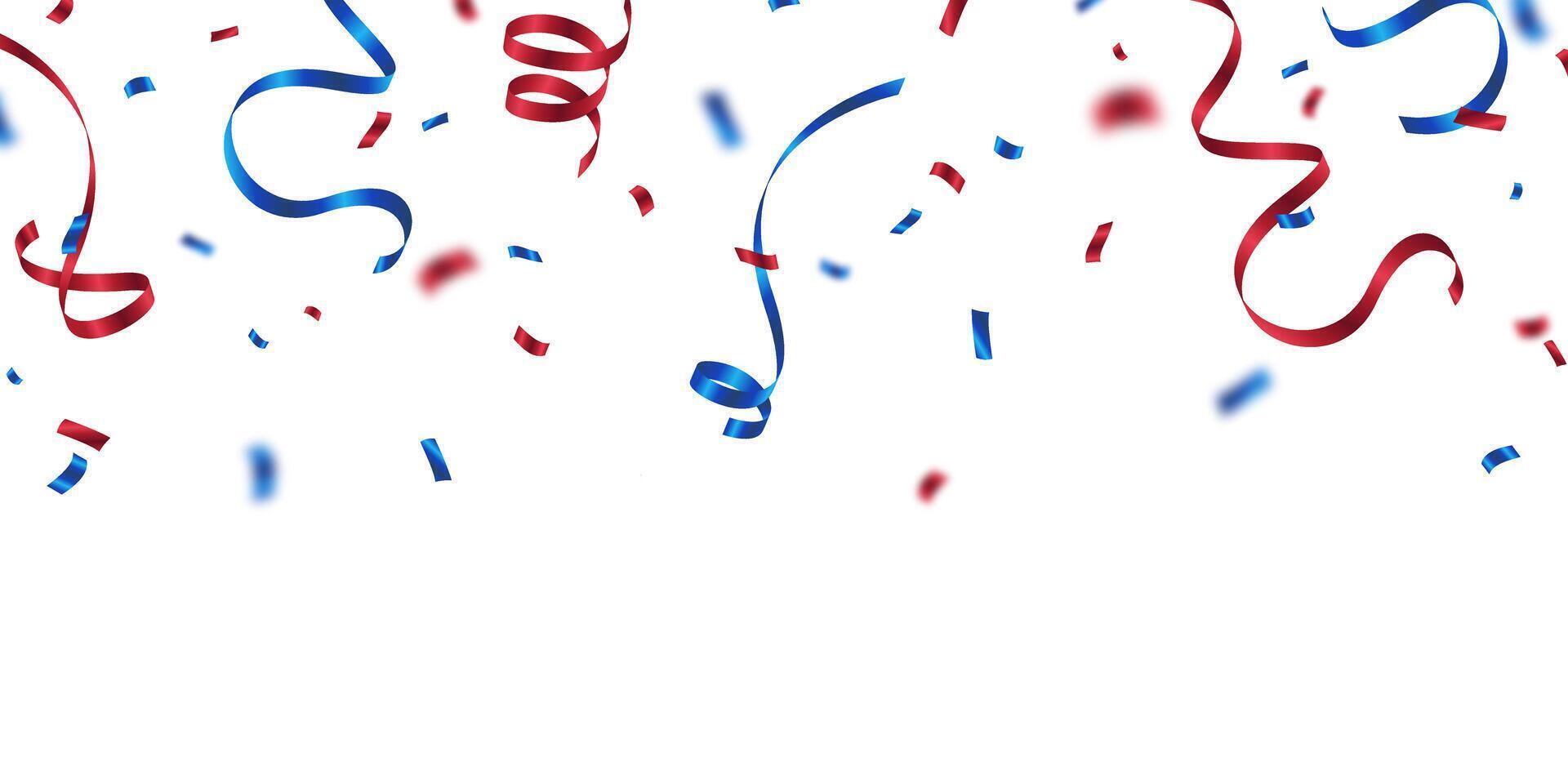 Celebration background with beautiful blue and red confetti vector