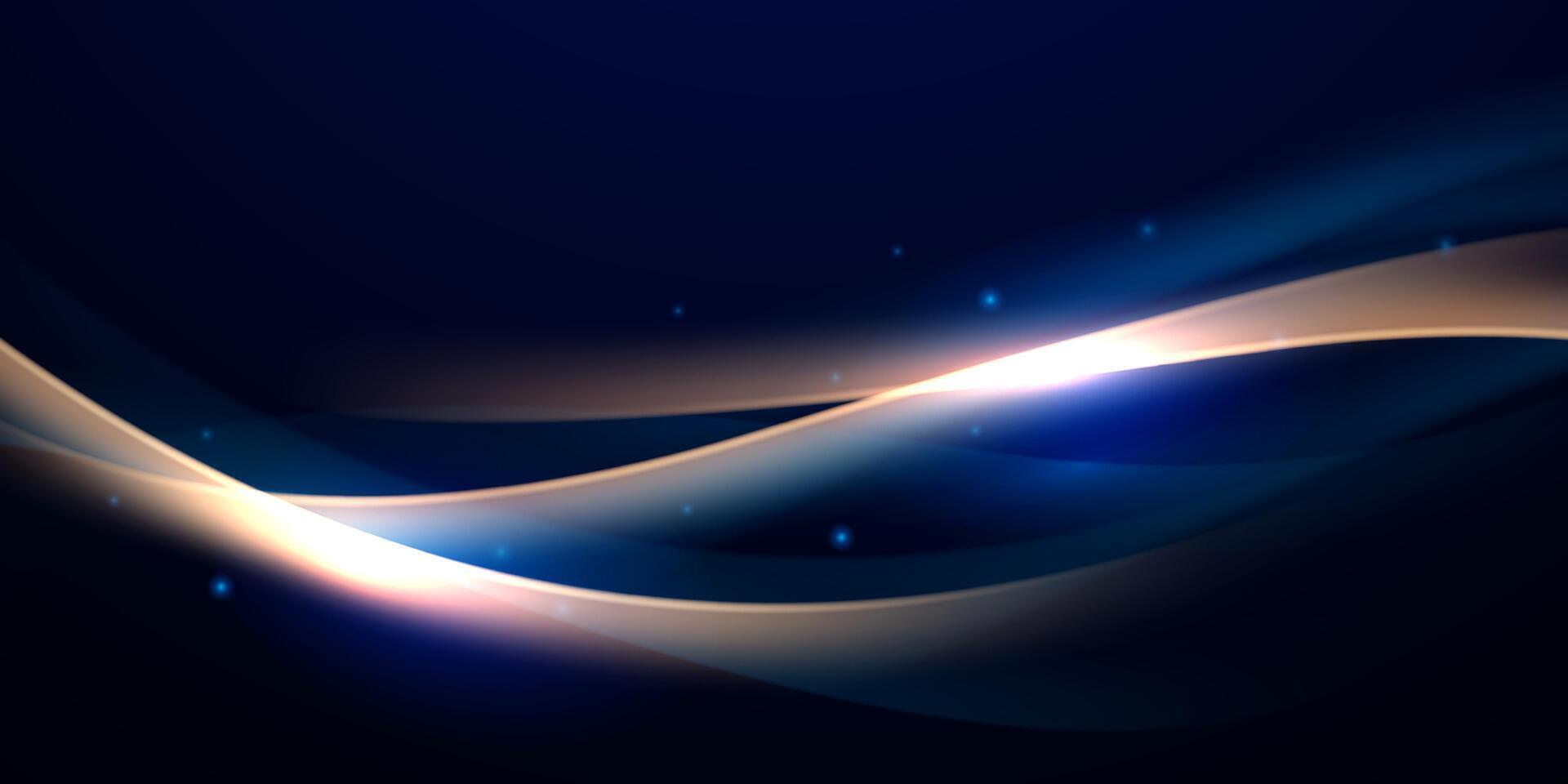 blue abstract background with luxury golden elements illustration vector