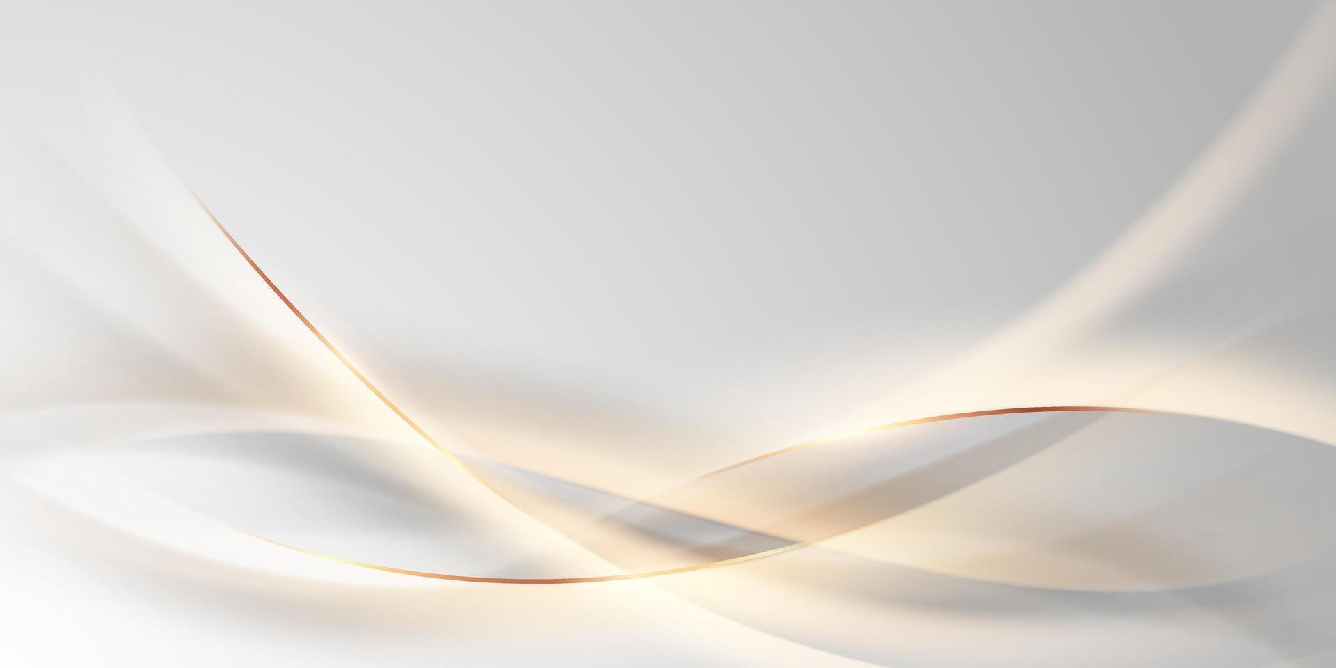 white abstract background with luxury golden lines illustration vector