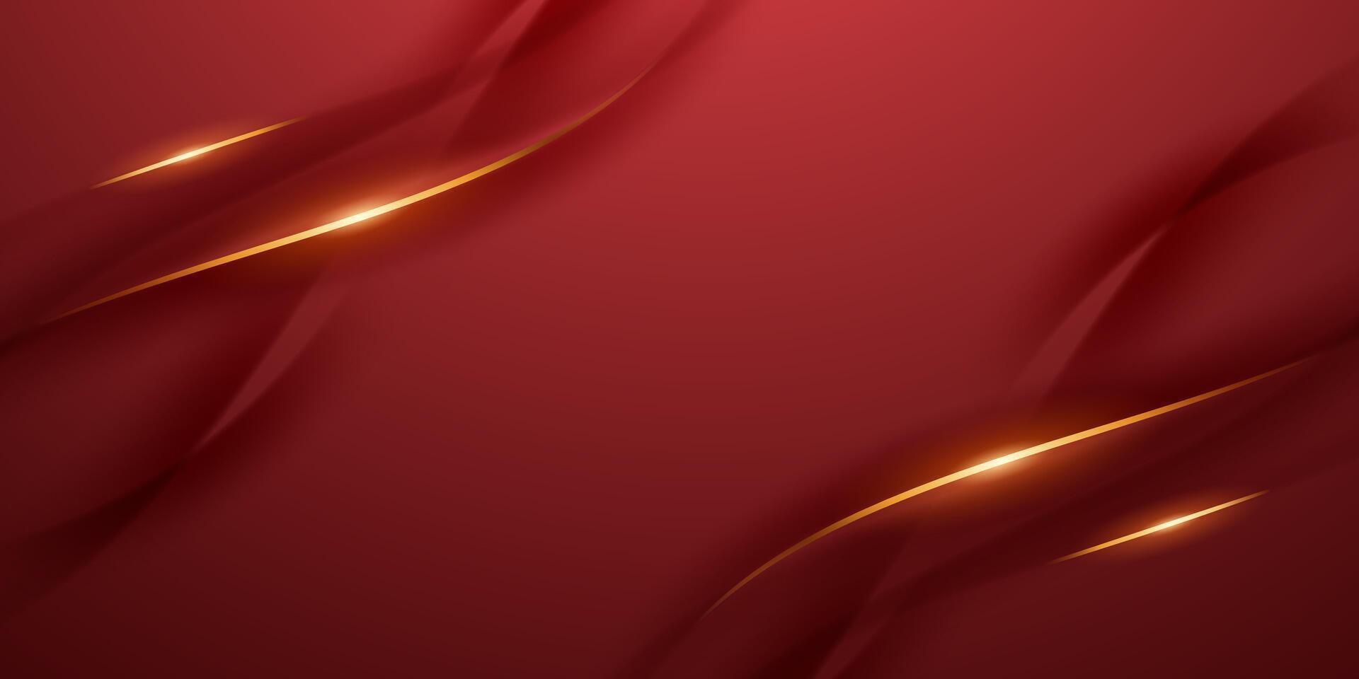 Abstract background design modern red and gold geometric elements illustration vector