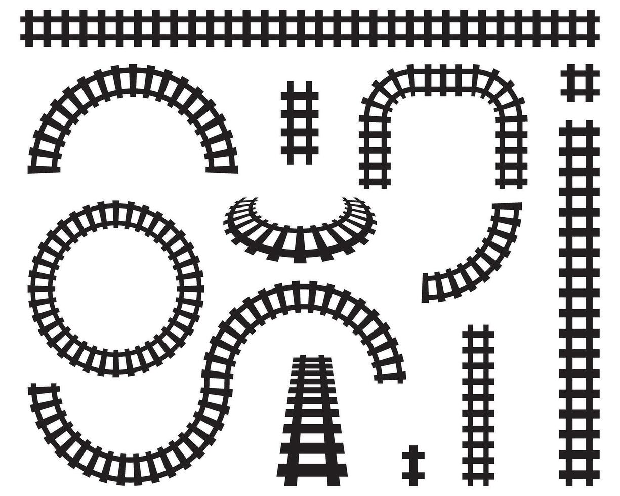 Curved railroad on background, illustration vector
