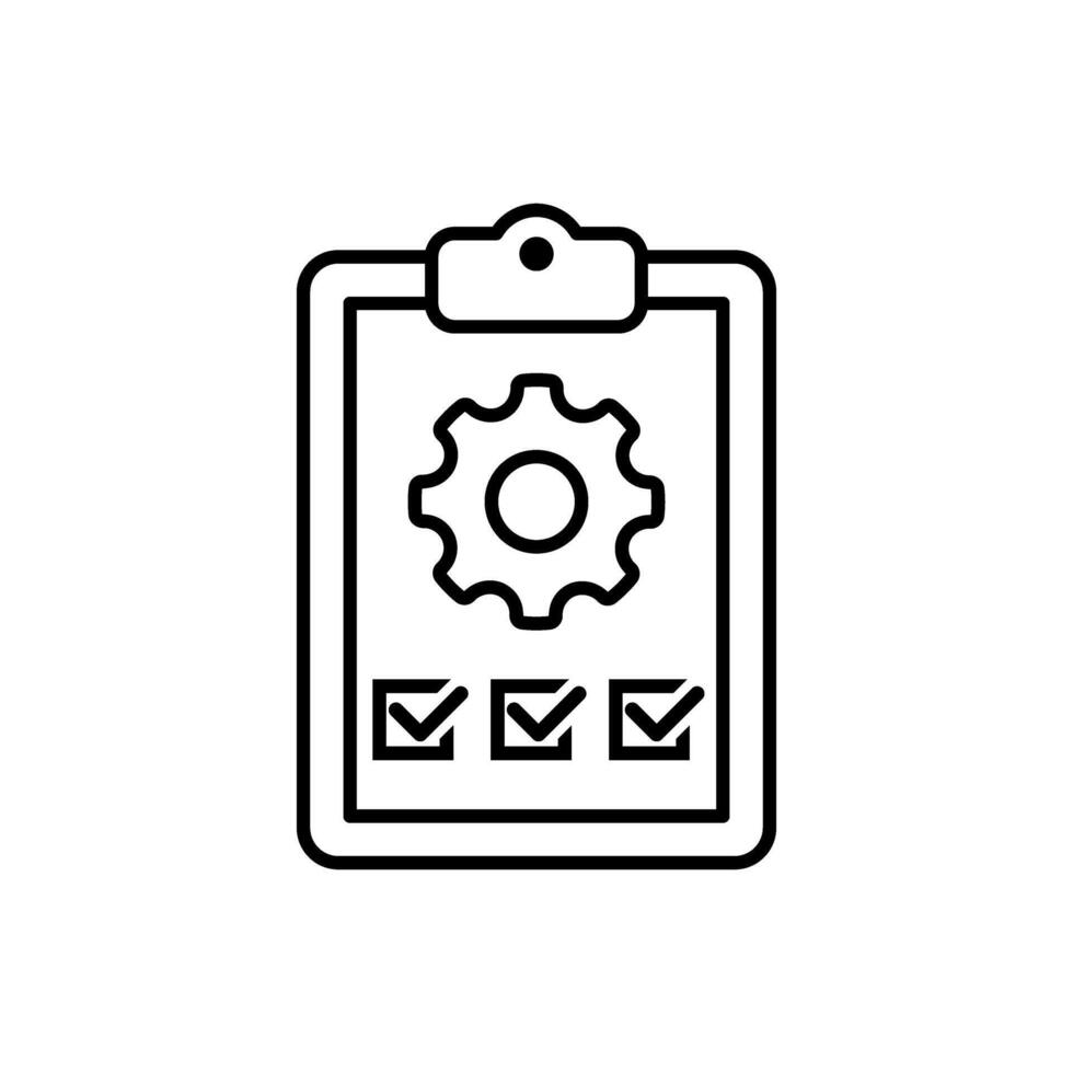 Technical check list icon. Checklist clipboard illustration sign. specification symbol. vector
