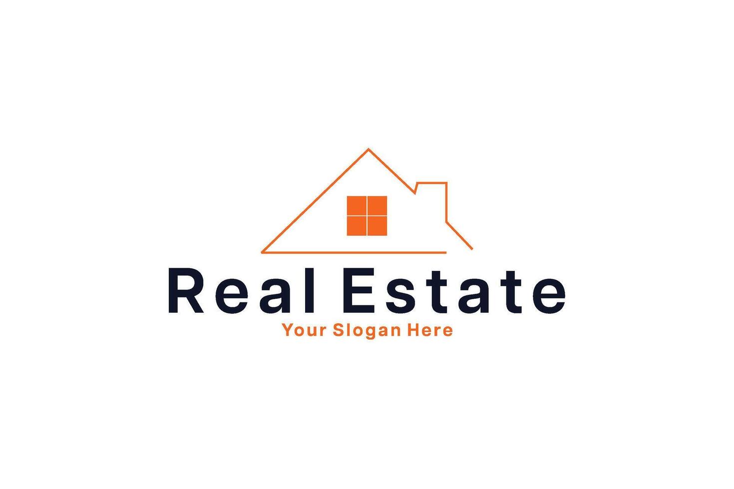 Stylish Real Estate Logo Featuring Building and Roof vector